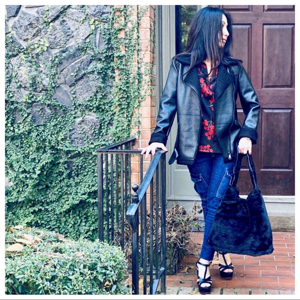 ✨MADE IN ITALY✨Faux leather Motorcycle jacket - Picture 8 of 9